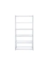 Simplie Fun Coleen Bookshelf In High Gloss & Chrome