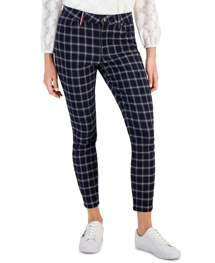 Tommy Hilfiger Women's Plaid Pull-On Mid-Rise Pants - Macy's