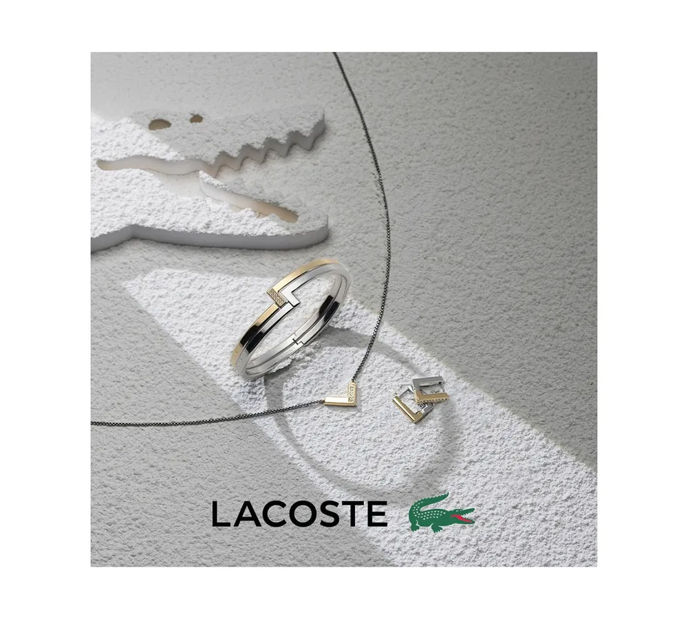 Lacoste Crystal Pave Two Tone 'L' Bangle