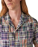 Lucky Brand Men's Patchwork Short Sleeves Work Wear Shirt