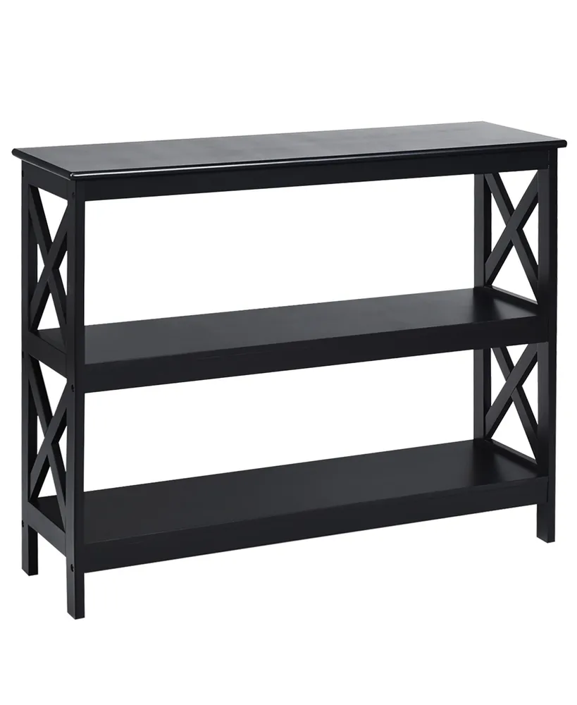 3-Tier Console Table x-Design Bookshelf Sofa Side Accent