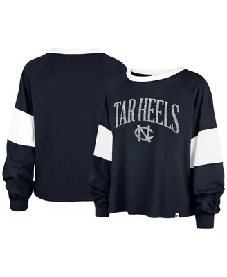 Women's '47 Brand Navy North Carolina Tar Heels Upside Rhea Raglan Long Sleeve T-shirt