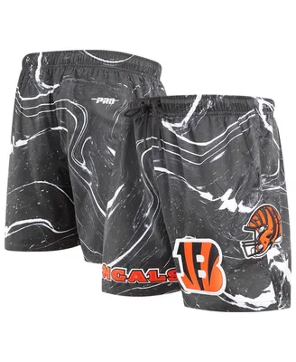 Men's Pro Standard Black Cincinnati Bengals Allover Marble Print Shorts