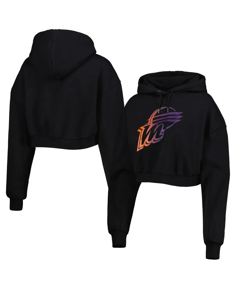 Women's The Wild Collective Black Phoenix Mercury Washed Cropped Pullover Hoodie