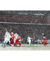 Tyler Bass Buffalo Bills Unsigned Kick Attempt in Snow Photograph