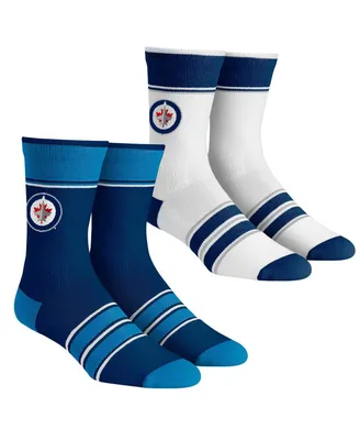 Men's and Women's Rock 'Em Socks Winnipeg Jets Multi-Stripe 2-Pack Team Crew Sock Set