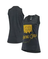 Women's Pressbox Heathered Navy Notre Dame Fighting Irish Ferris Melange V-Neck Tank Top