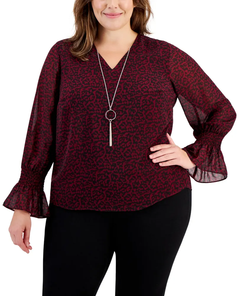 JM Collection Embellished Bell-Sleeve Top, Created for Macy's