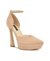 Nine West Women's Laken Tapered Heel Ankle Strap Dress Pumps - Light Natural