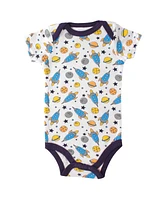 Luvable Friends Baby Boy Cotton Bodysuits 5pk, Rocket