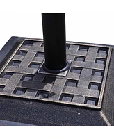 17.5'' Umbrella Base Stand Market Patio Standing Outdoor Living Heavy Duty (Square)