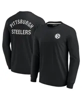 Men's and Women's Fanatics Signature Black Pittsburgh Steelers Super Soft Long Sleeve T-shirt