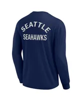 Men's and Women's Fanatics Signature College Navy Seattle Seahawks Super Soft Long Sleeve T-shirt