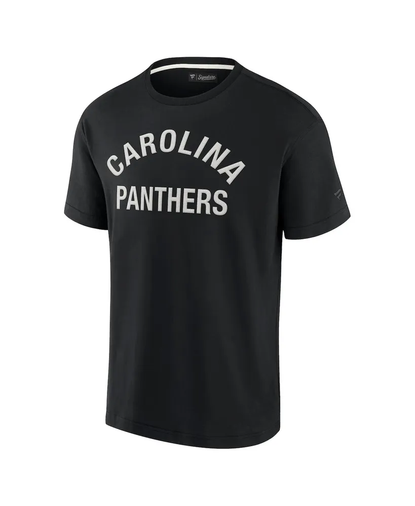 Men's and Women's Fanatics Signature Black Carolina Panthers Super Soft Short Sleeve T-shirt