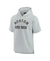 Men's and Women's Fanatics Signature Gray Boston Red Sox Super Soft Fleece Short Sleeve Hoodie
