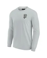 Men's and Women's Fanatics Signature Gray San Francisco Giants Super Soft Long Sleeve T-shirt