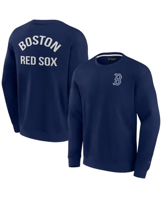 Men's and Women's Fanatics Signature Navy Boston Red Sox Super Soft Pullover Crew Sweatshirt