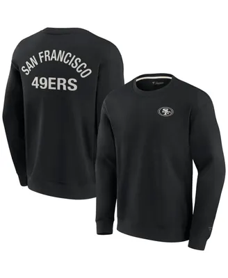 Men's and Women's Fanatics Signature Black San Francisco 49ers Super Soft Pullover Crew Sweatshirt