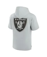 Men's and Women's Fanatics Signature Gray Las Vegas Raiders Super Soft Fleece Short Sleeve Hoodie