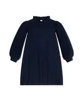 Hope & Henry Toddler Girls Long Sleeve Ruffle Neck Sweater Dress