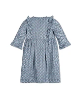 Hope & Henry Toddler Girls Long Sleeve Ruffle Trim Batiste Dress