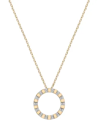 Audrey by Aurate Diamond Circle 18" Pendant Necklace (1/6 ct. t.w.) in Gold Vermeil, Created for Macy's