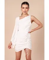 Petal and Pup Women's Toira One Shoulder Gathered Mini Dress