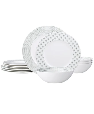 Noritake Hammock Rim 12-Piece Dinnerware Set, Service for 4
