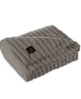 Brookstone Ribbed Faux Fur Heated Throw, 50" x 60"