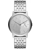 A|X Armani Exchange Men's Quartz Two Hand Silver-Tone Stainless Steel Watch 40mm