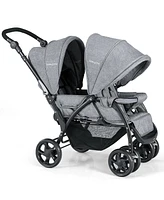 Costway Baby Twin Baby Double Stroller Lightweight Travel Stroller Pushchair