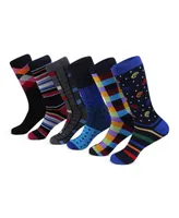 Men's Bold Designer Dress Socks 6 Pack