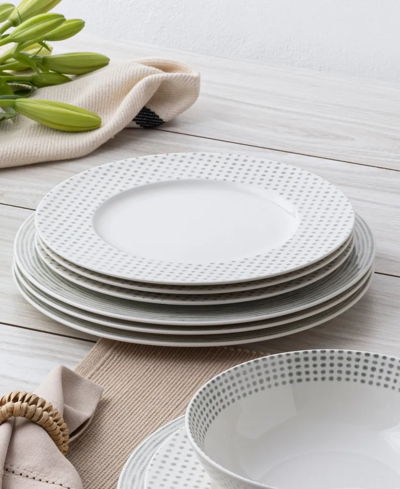 Noritake Hammock "Stripes" Rim Dinner Plates, Set of 4