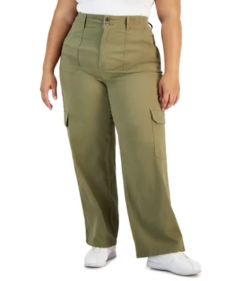 Celebrity Pink Trendy Plus Relaxed-Fit Straight-Leg Cargo Pants