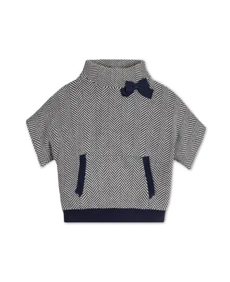Hope & Henry Baby Girls Mock Neck Short Sleeve Sweater, Infant