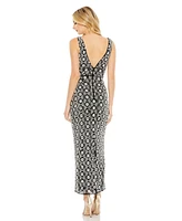 Women's Fully Beaded Sleeveless Column Dress