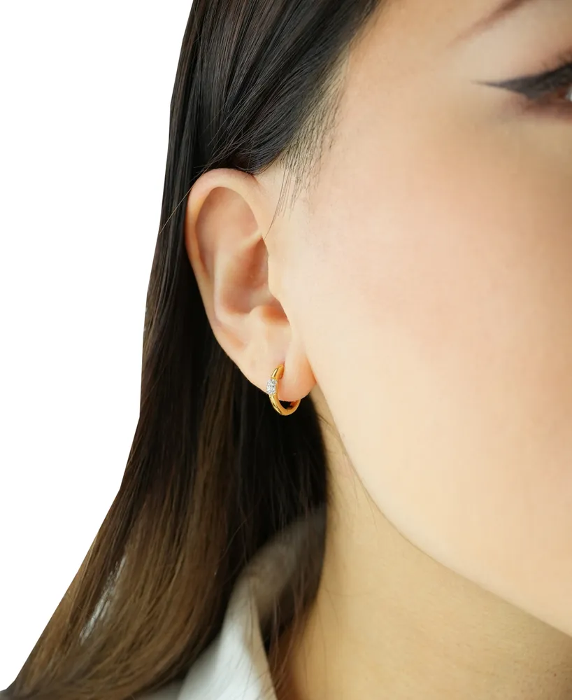 Audrey by Aurate Diamond Mini Cluster Small Hoop Earrings (1/10 ct. t.w.) in Gold Vermeil, Created for Macy's