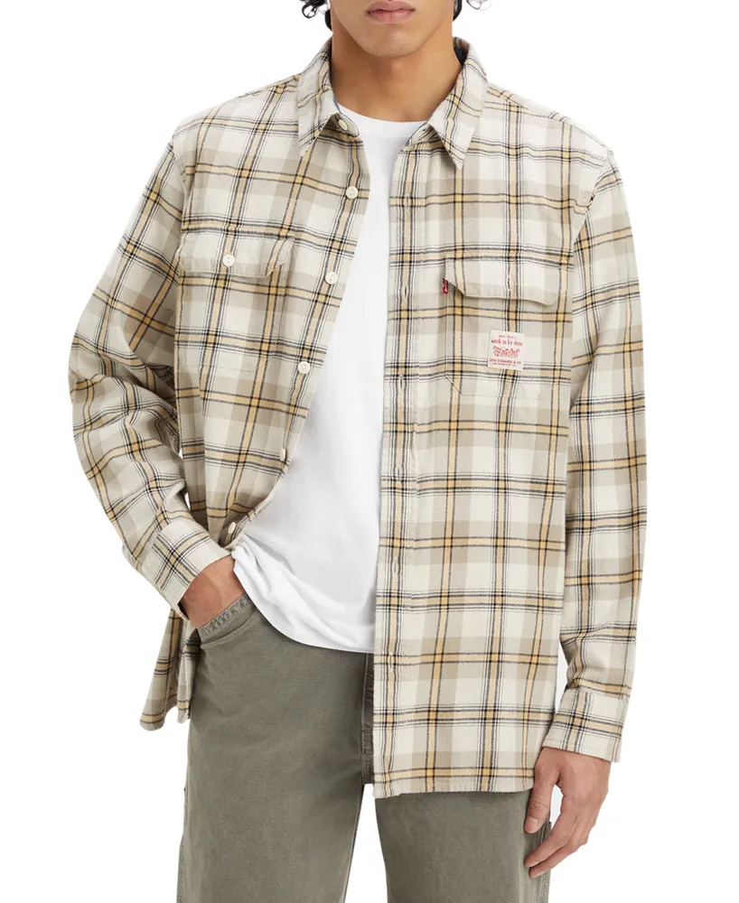 Levi's Men's Worker Relaxed-Fit Plaid Button-Down Shirt, Created for Macy's