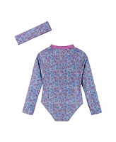 Toddler/Child Girls One Piece Rash guard Set