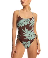 Roxy Juniors' Printed Palm Cruz Side-Tie One-Piece Swimsuit