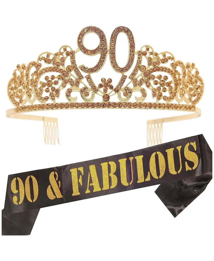 Meant2tobe 90th Birthday Sash and Tiara for Women