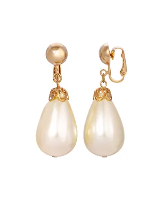 2028 Acrylic Imitation Pearl Drop Clip Earrings