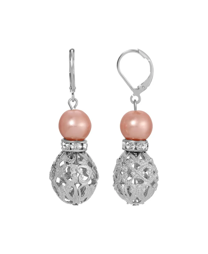 2028 Crystal Acrylic Filigree Bead Drop Earrings