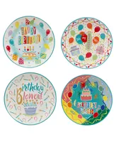 Certified International Lolita Birthday Bash 4 Piece Dessert Plate