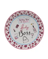 Certified International Lolita Lady Boss 4 Piece Dessert Plate