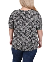 Ny Collection Plus Short Sleeve Balloon Top