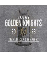 Men's Fanatics Heather Gray Vegas Golden Knights 2023 Stanley Cup Champions Shootout Tri-Blend T-shirt