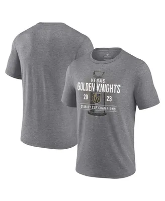 Men's Fanatics Heather Gray Vegas Golden Knights 2023 Stanley Cup Champions Shootout Tri-Blend T-shirt