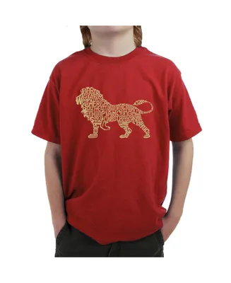 La Pop Art Boys Word T-shirt - Lion