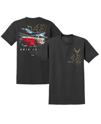 Men's Legacy Motor Club Team Collection Black Erik Jones 2023 #43 Air Force Jet T-shirt